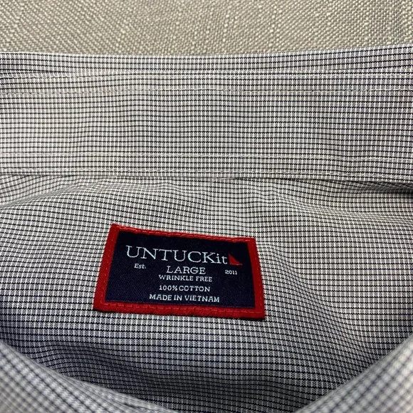 UNTUCKit Gray Casual Button Down Shirt with Classic Collar - Picture 6 of 7